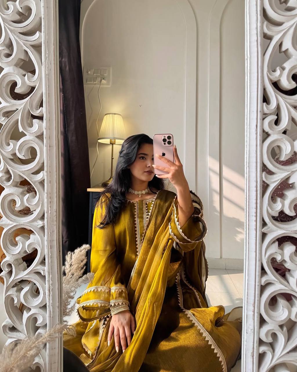 The Majestic Mustard Lustrous Gala Ensemble